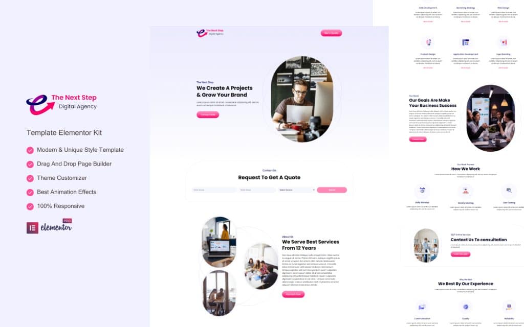 The Next Step – Digital Agency Ready to use Elementor