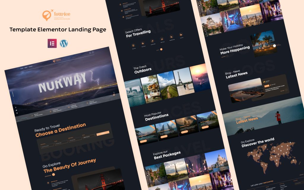 Tourice – Tour and Travels elementor landing page