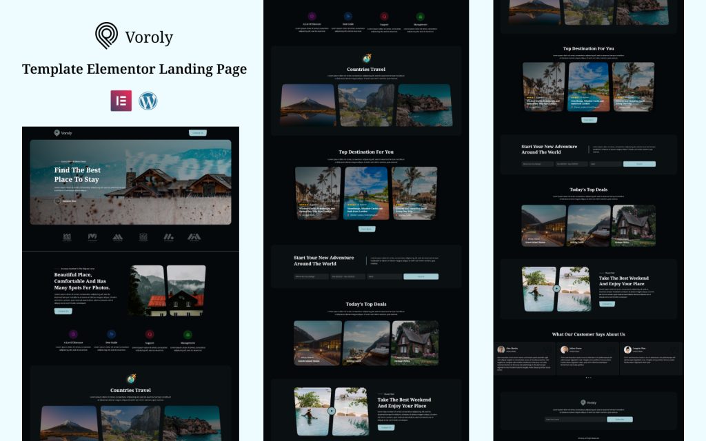 Voroly – Travels and Tour Elementor Landing Page