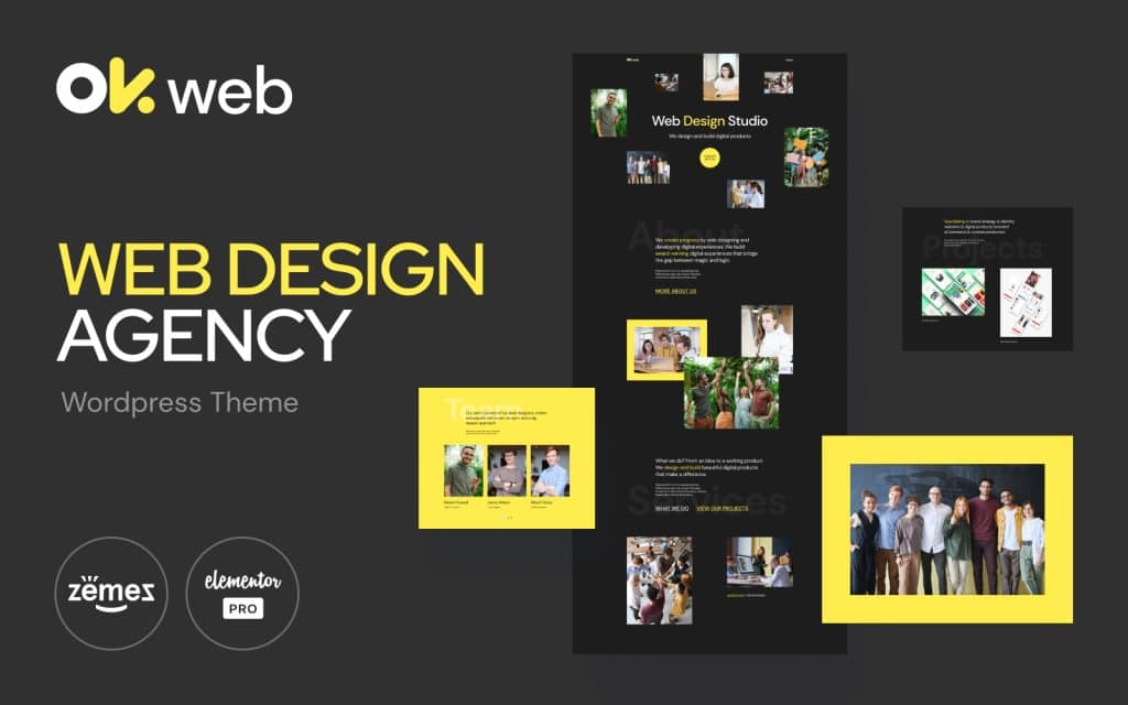 Web Design Studio Template – OkWeb Elementor Kit