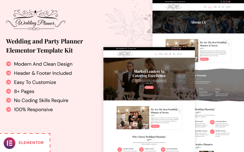 Wedding Planner – Wedding and Party Planner Elementor Template Kit