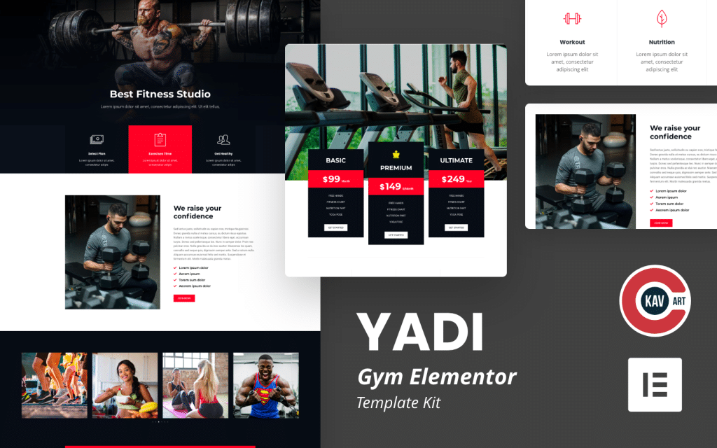 Yadi – Gym Elementor Kit Template