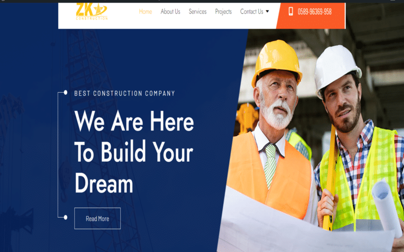 Zk – Construction & Building Elementor Free Template Kit
